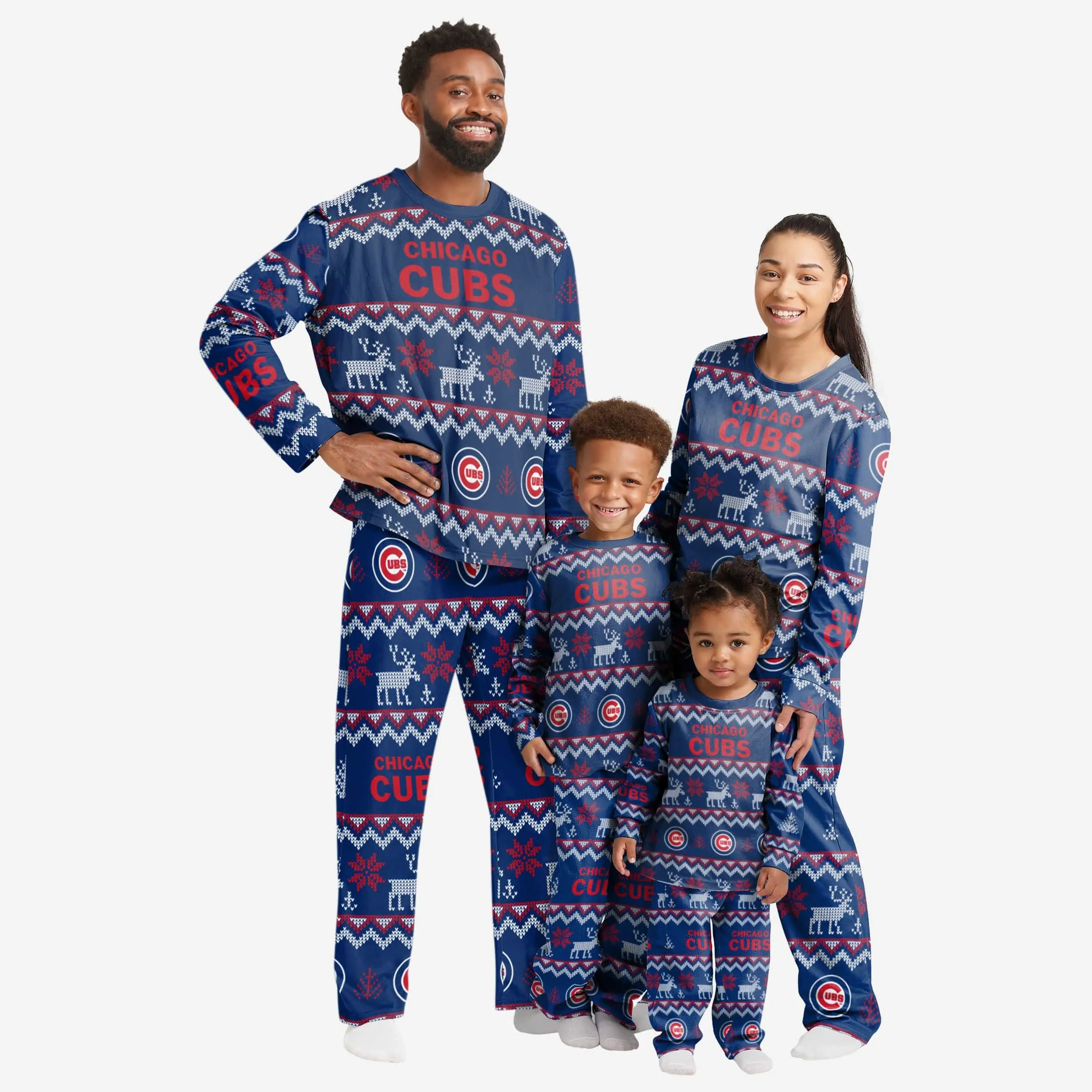 Chicago Cubs Toddler Ugly Pattern Family Holiday Pajamas