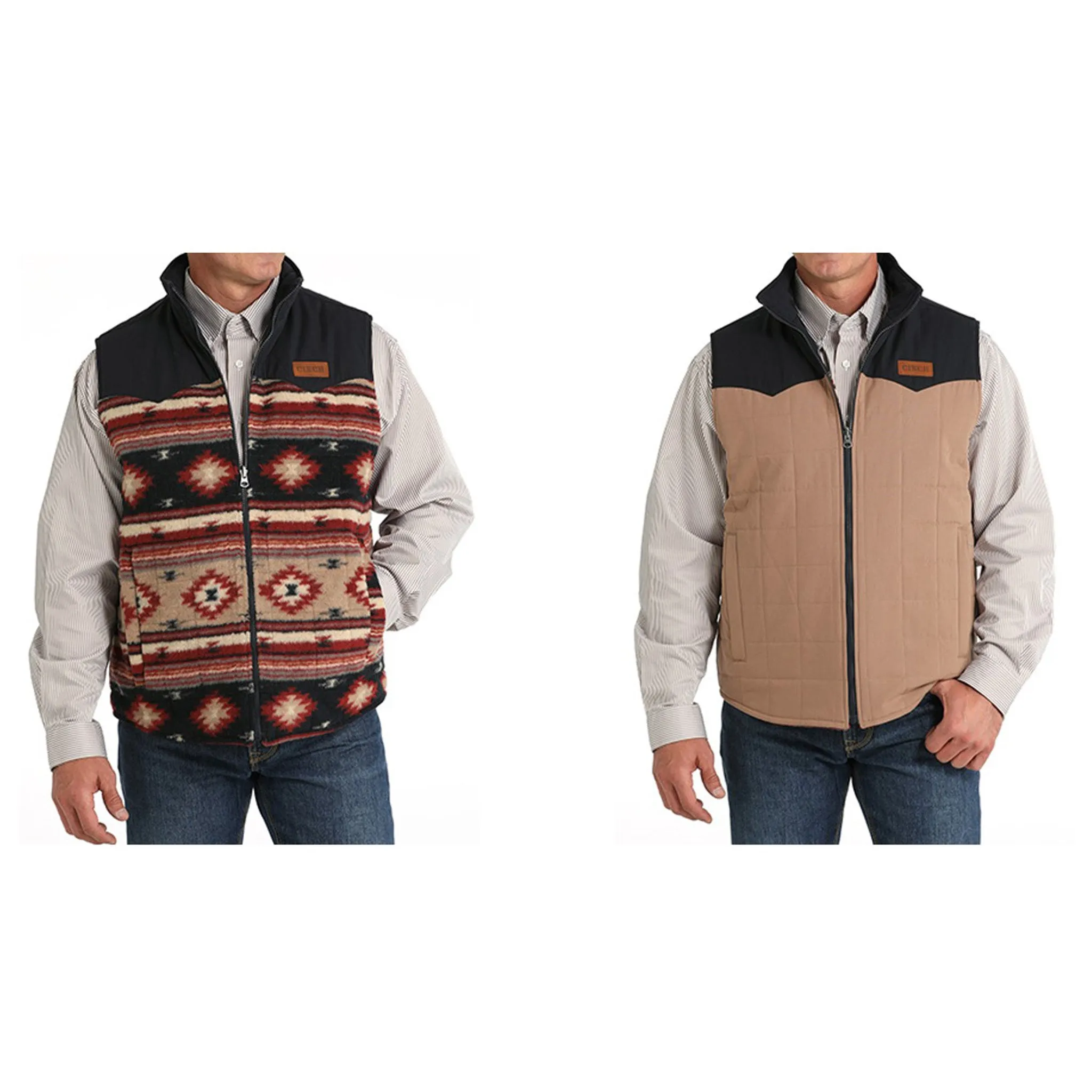 Cinch Men's Khaki Reversible Vest