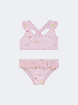 Color Kids Girls Beach Bikini Set Cherry Blossom