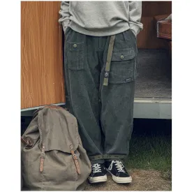 Corduroy Casual Straight-leg Baggy Trousers