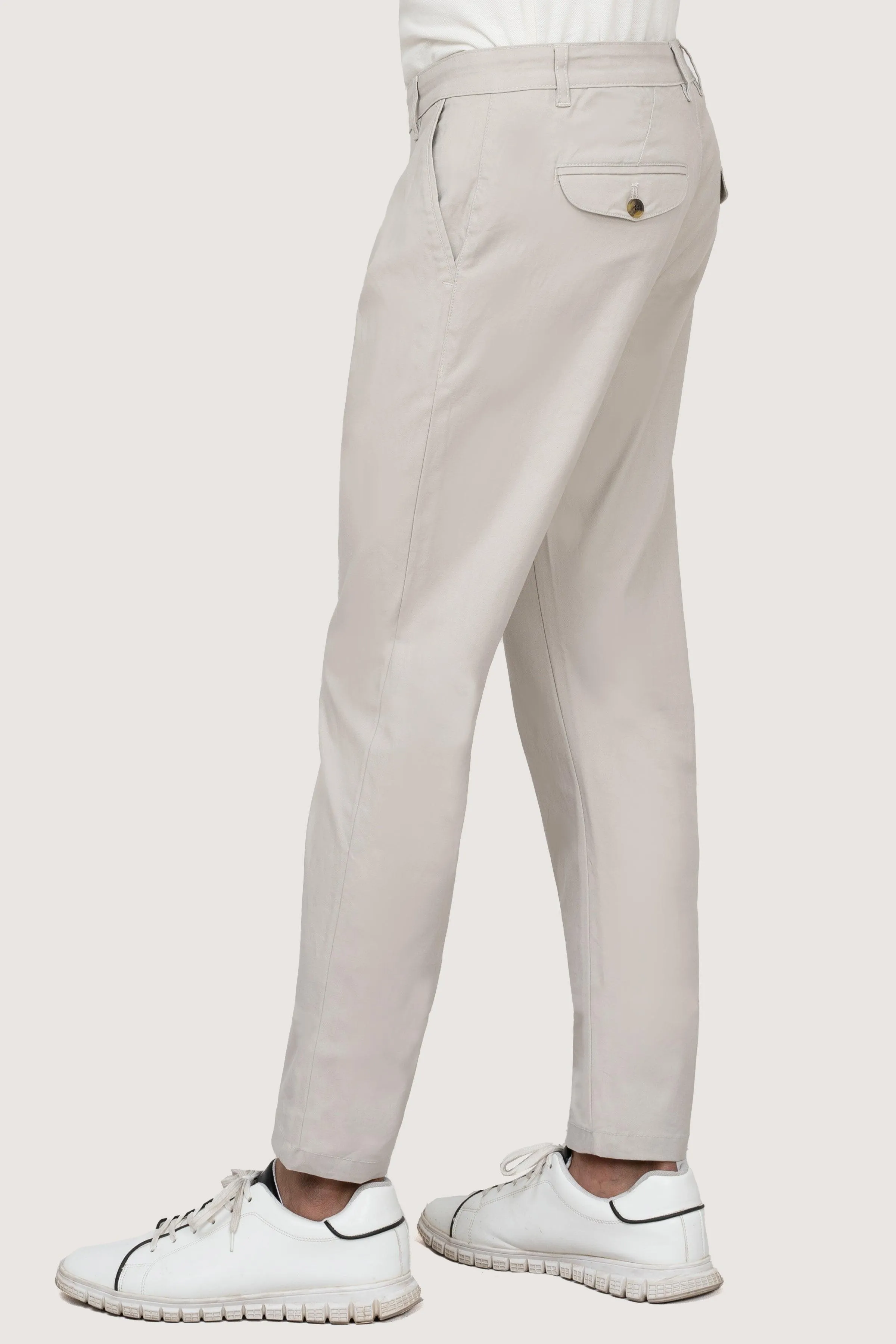 CROSS POCKET TWILL SLIMFIT PANT STONE