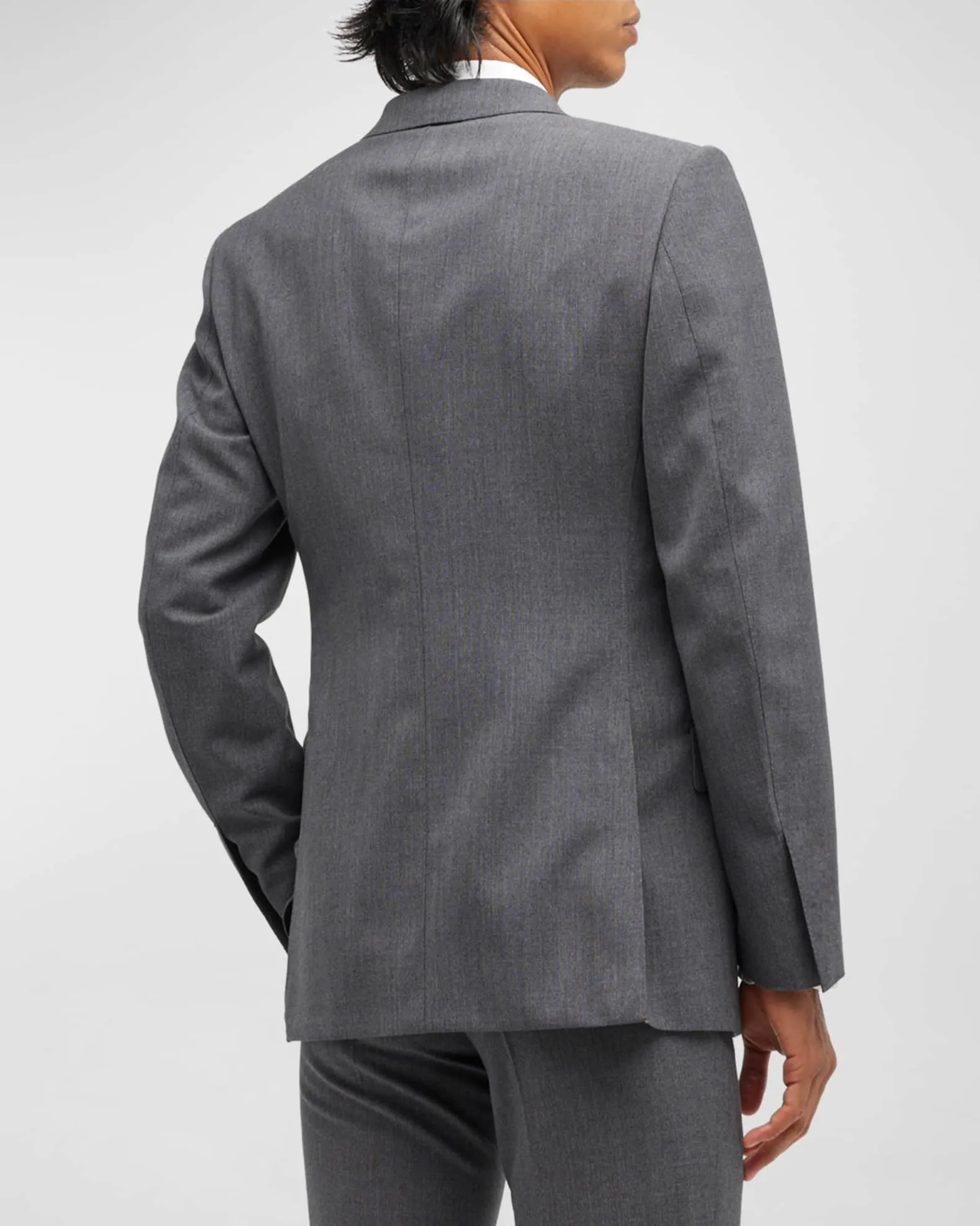 Dark Grey 2 Piece Double Buttons Notch Lapel Mens Suit (Blazer Pants)