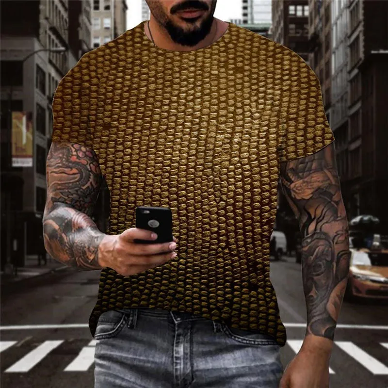 Dotted metal texture tshirts Casual shirt 3D special texture Casual art costume man different