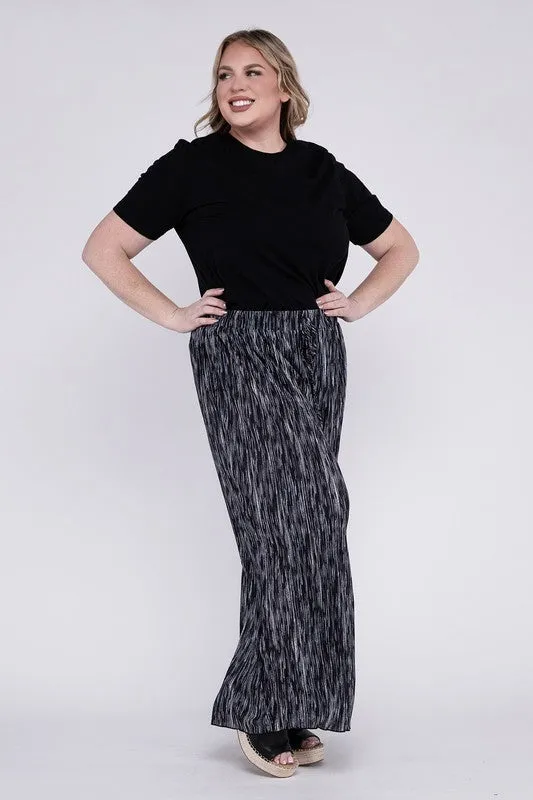 Drawstring Waist Wide Leg Pants