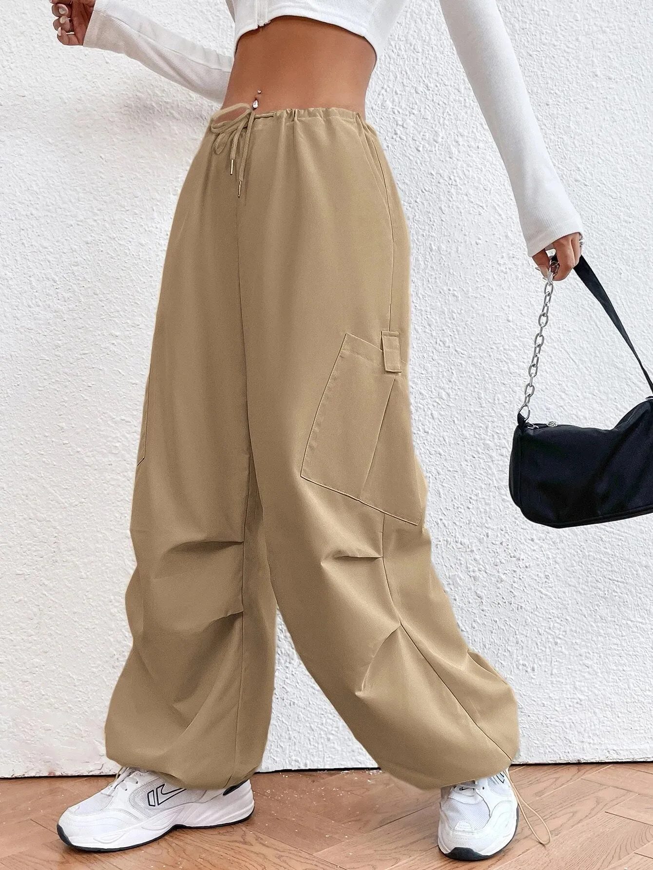 Drop Waist Regular Fit Parachute Pants