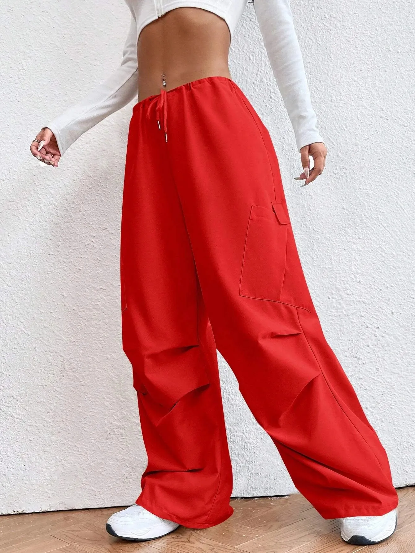 Drop Waist Regular Fit Parachute Pants