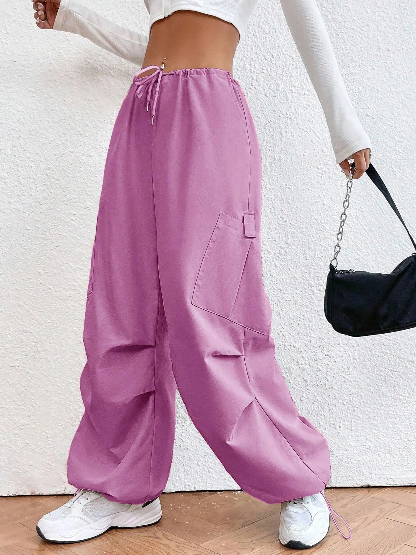 Drop Waist Regular Fit Parachute Pants