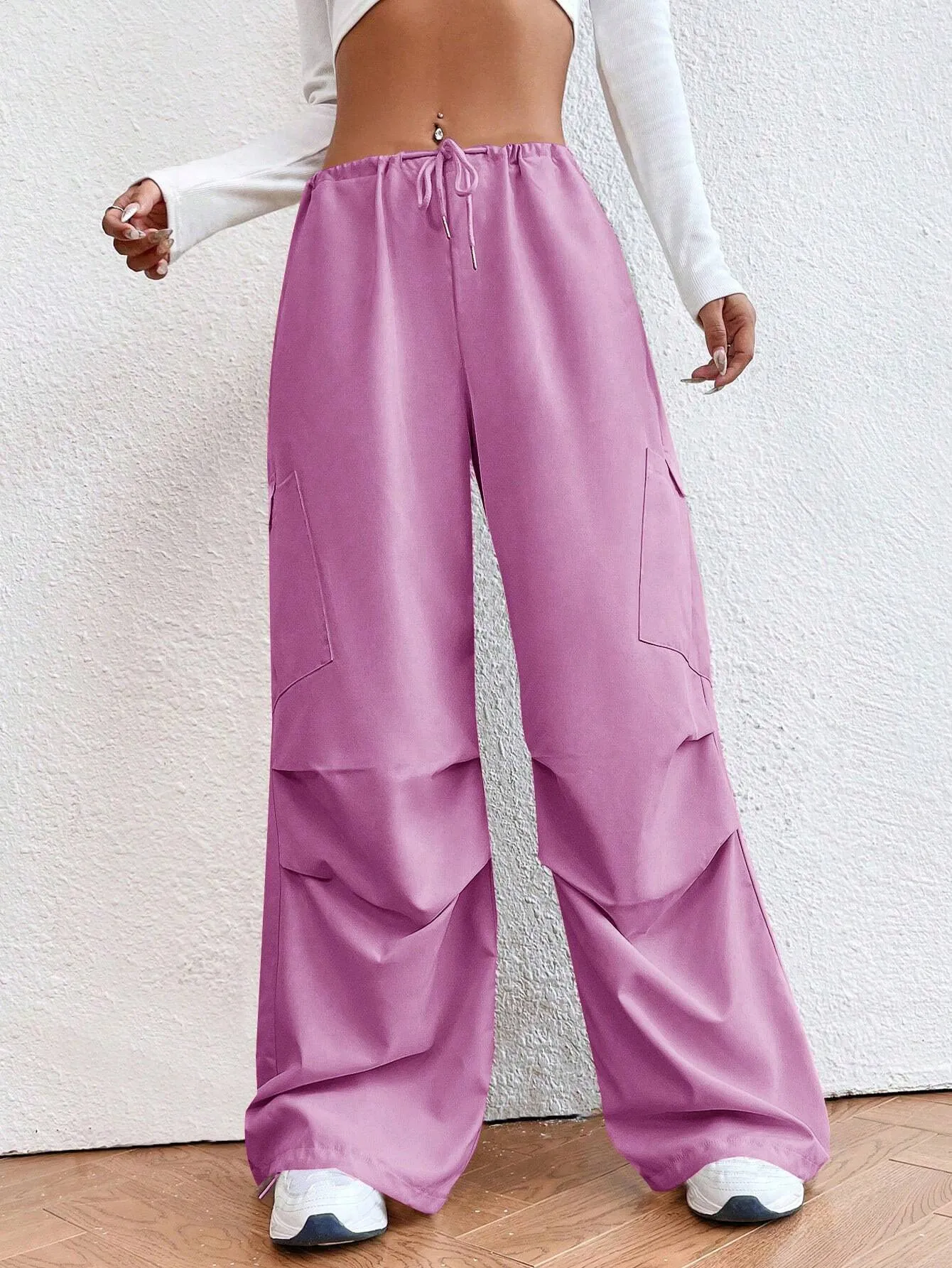 Drop Waist Regular Fit Parachute Pants