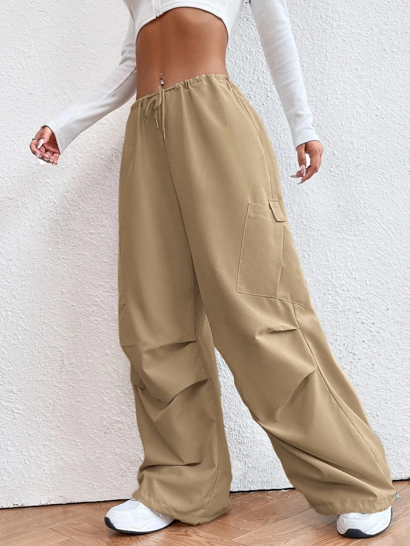 Drop Waist Regular Fit Parachute Pants