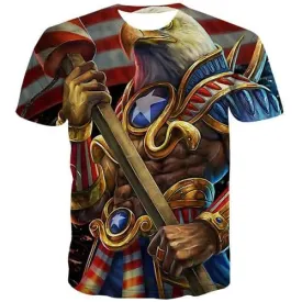 Eagle T shirts Men War Tshirts Novelty Animal Tshirts Casual Metal Shirt Print United States T-shirts 3d Short Sleeve summer