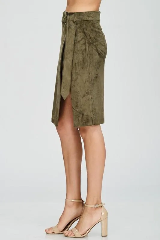 Evelyn Wrap Skirt in Olive