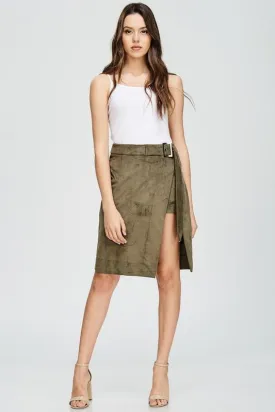 Evelyn Wrap Skirt in Olive