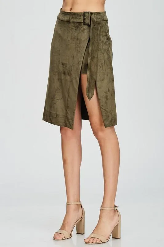 Evelyn Wrap Skirt in Olive