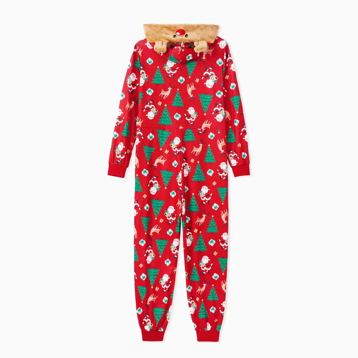 Family Matching Christmas Onesie Pajama Christmas Tree Santa Allover Rudolph Hooded Sleepwear