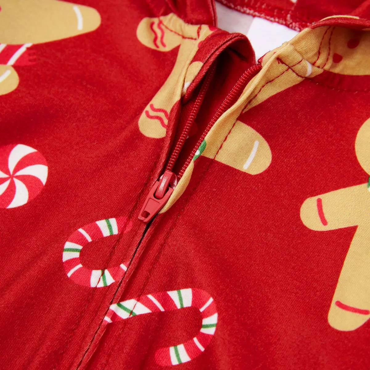 Family Matching Christmas Pajama Onesie Cookies for Santa Gingerbread Candy Canes Hooded Sleepwear