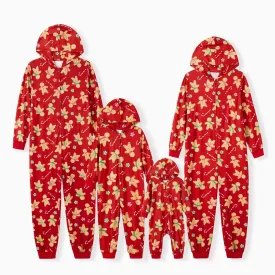 Family Matching Christmas Pajama Onesie Cookies for Santa Gingerbread Candy Canes Hooded Sleepwear