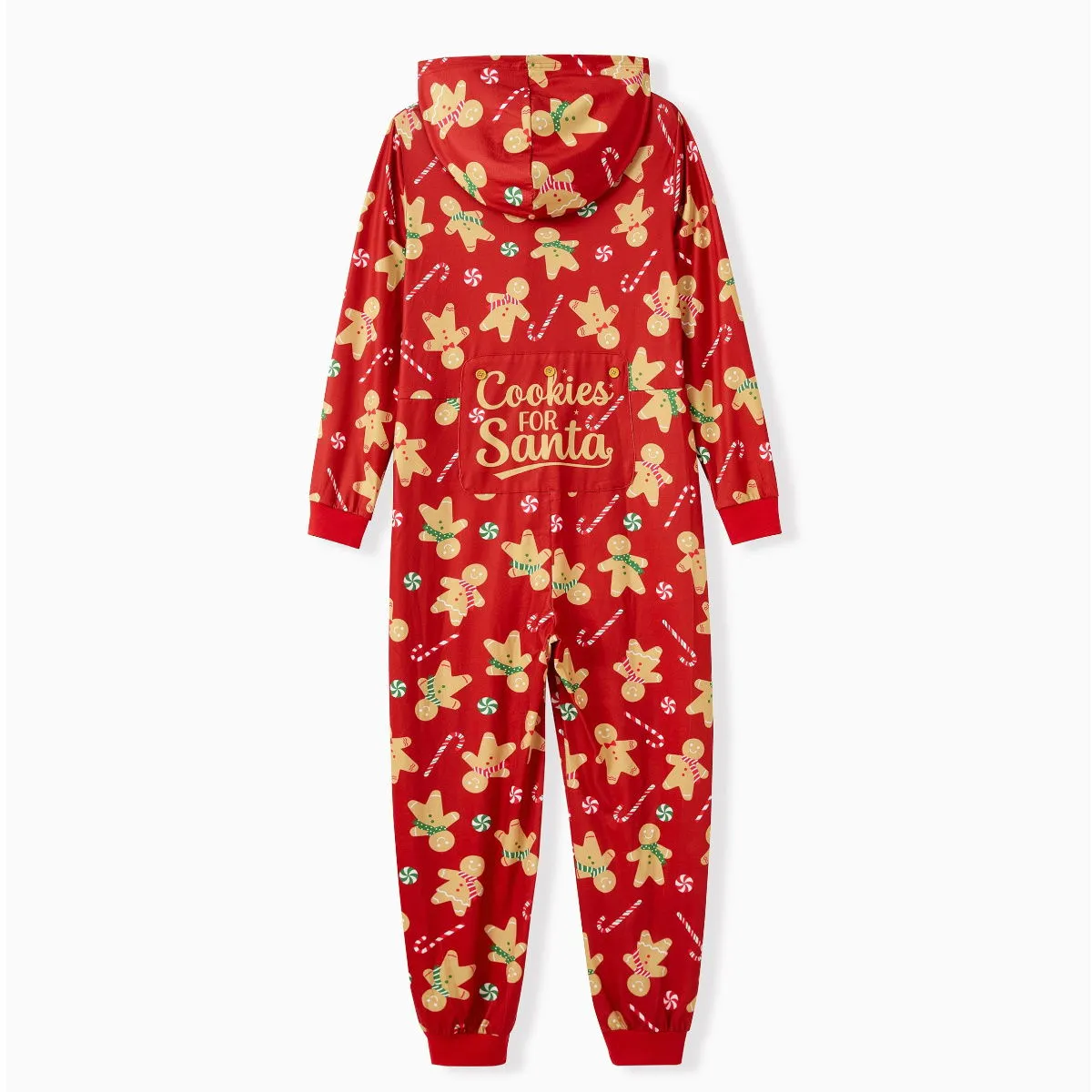 Family Matching Christmas Pajama Onesie Cookies for Santa Gingerbread Candy Canes Hooded Sleepwear