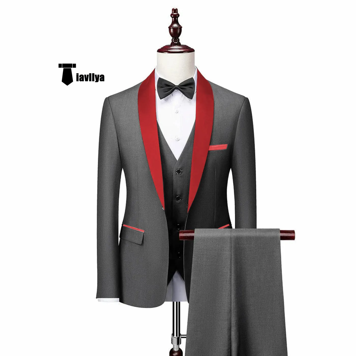 Fashion 3 Pieces Mens Suit Flat Shawl Lapel Tuxedos (Blazer vest Pants)