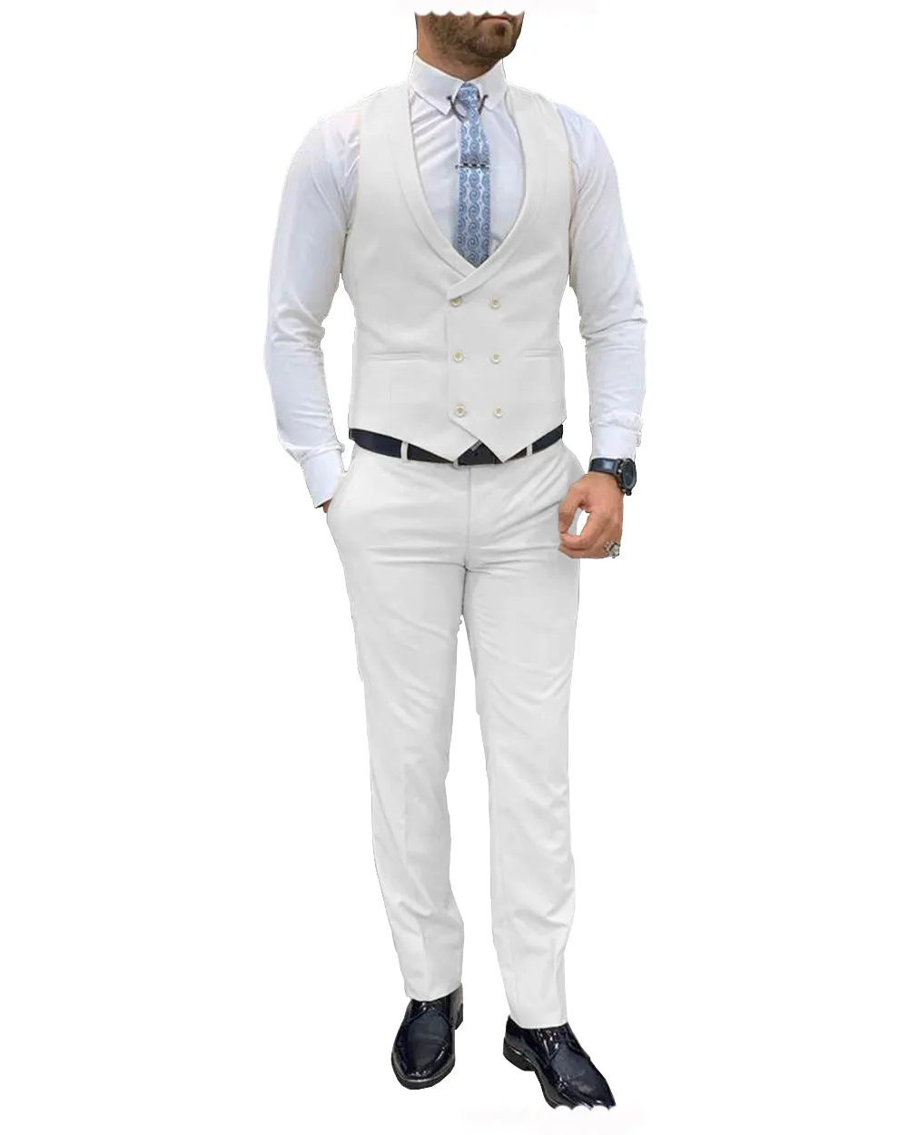 Fashion Double Breasted 2 pieces Mens Suit For Wedding (Vest Pants)