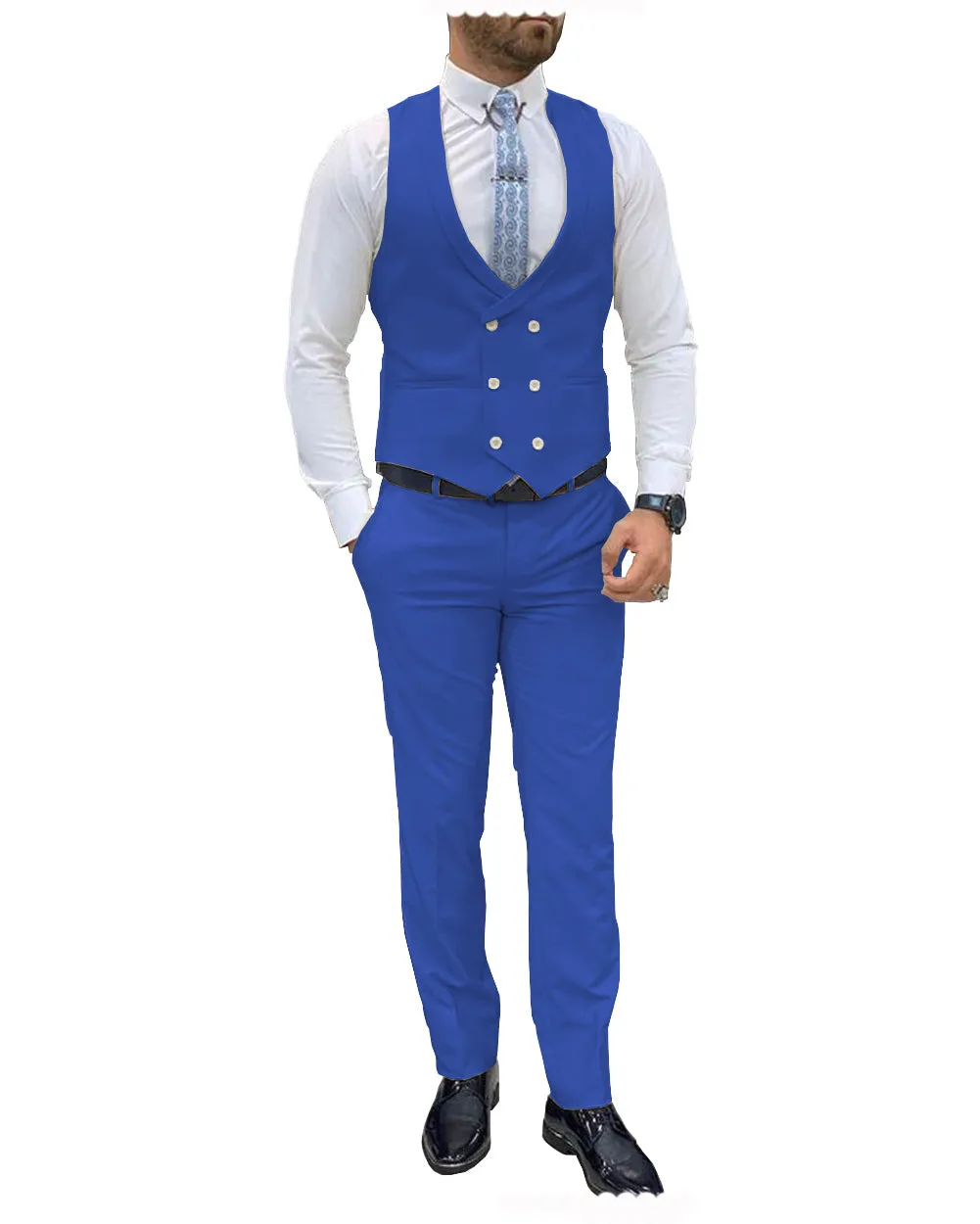 Fashion Double Breasted 2 pieces Mens Suit For Wedding (Vest Pants)