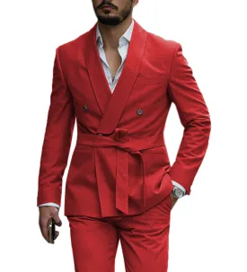 Fashion Mens Suit Double Breasts Shawl Lapel 2 Pieces (Blazer Pants)