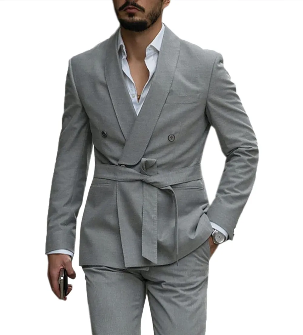 Fashion Mens Suit Double Breasts Shawl Lapel 2 Pieces (Blazer Pants)