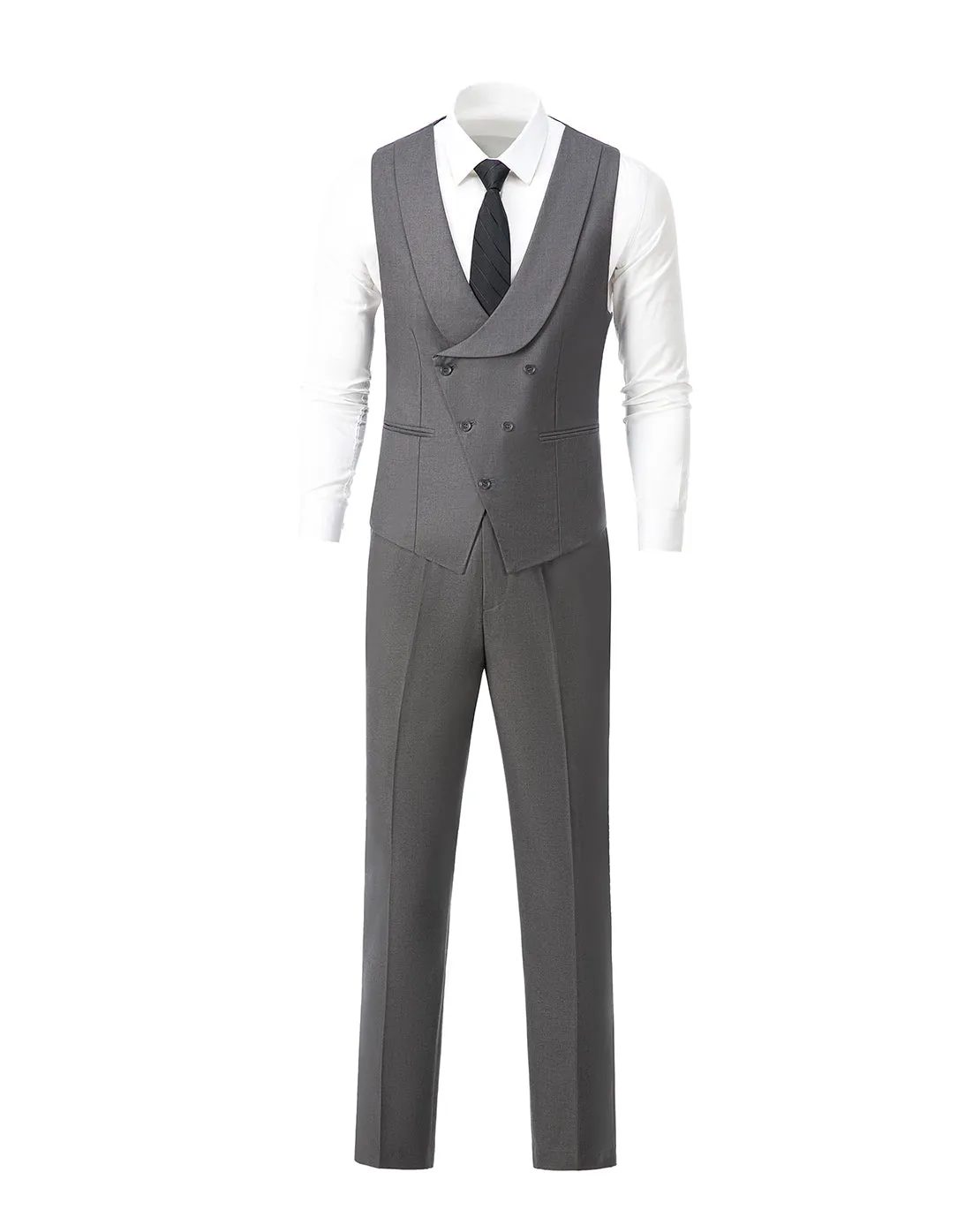 Fashion Men's Suits Slim Fit 3 Pieces Notch Lapel Tuxedos (White Blazer Vest  Pant)