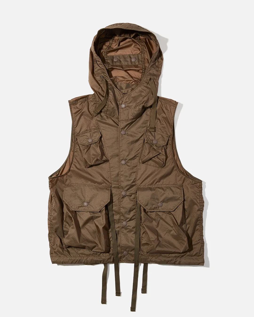 Field Vest - Dk Brown Nylon Micro Ripstop