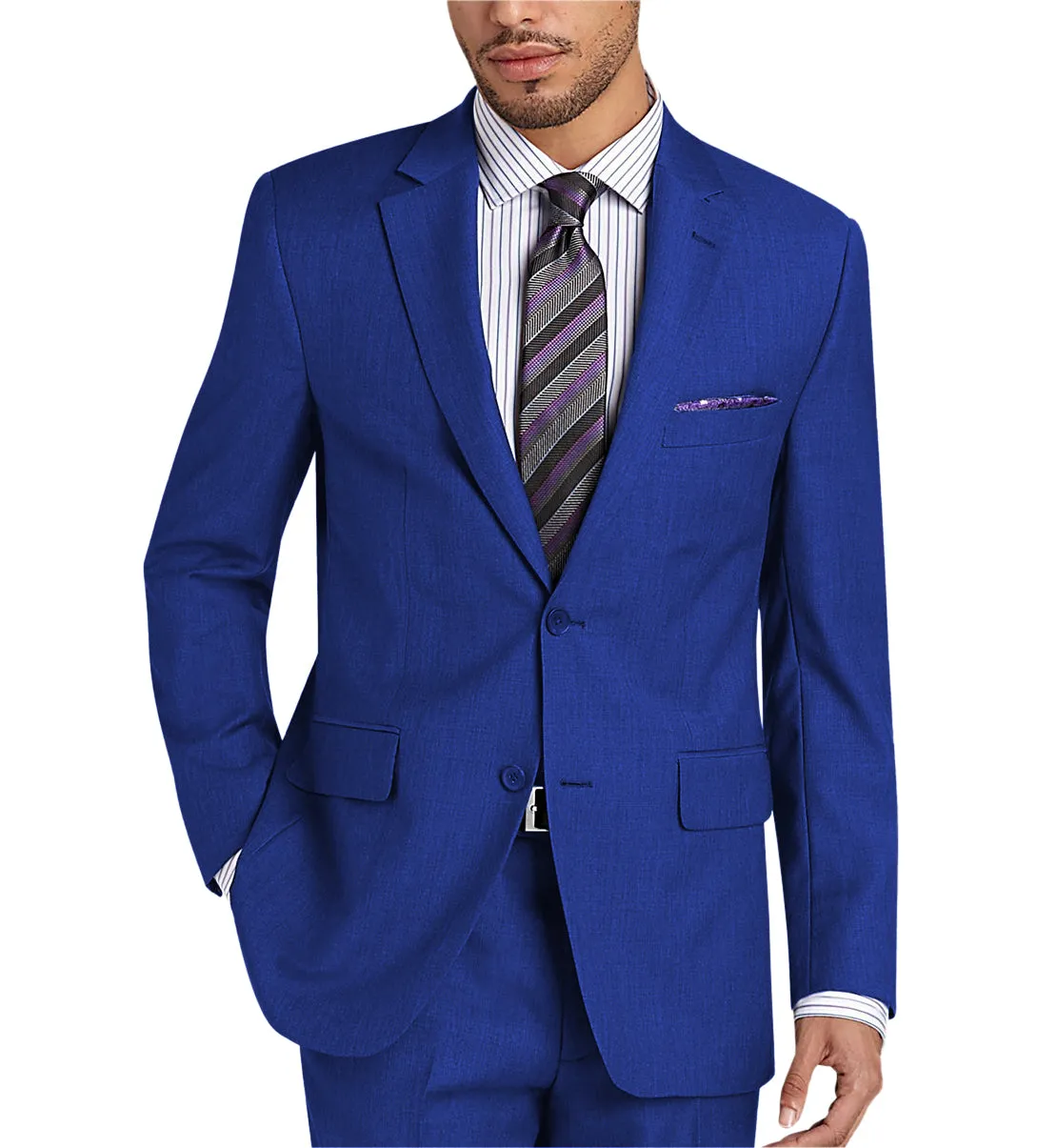 Forma 2 Piece Men's Suit Flat Notched Wedding Lapel (Blazer   Pants)