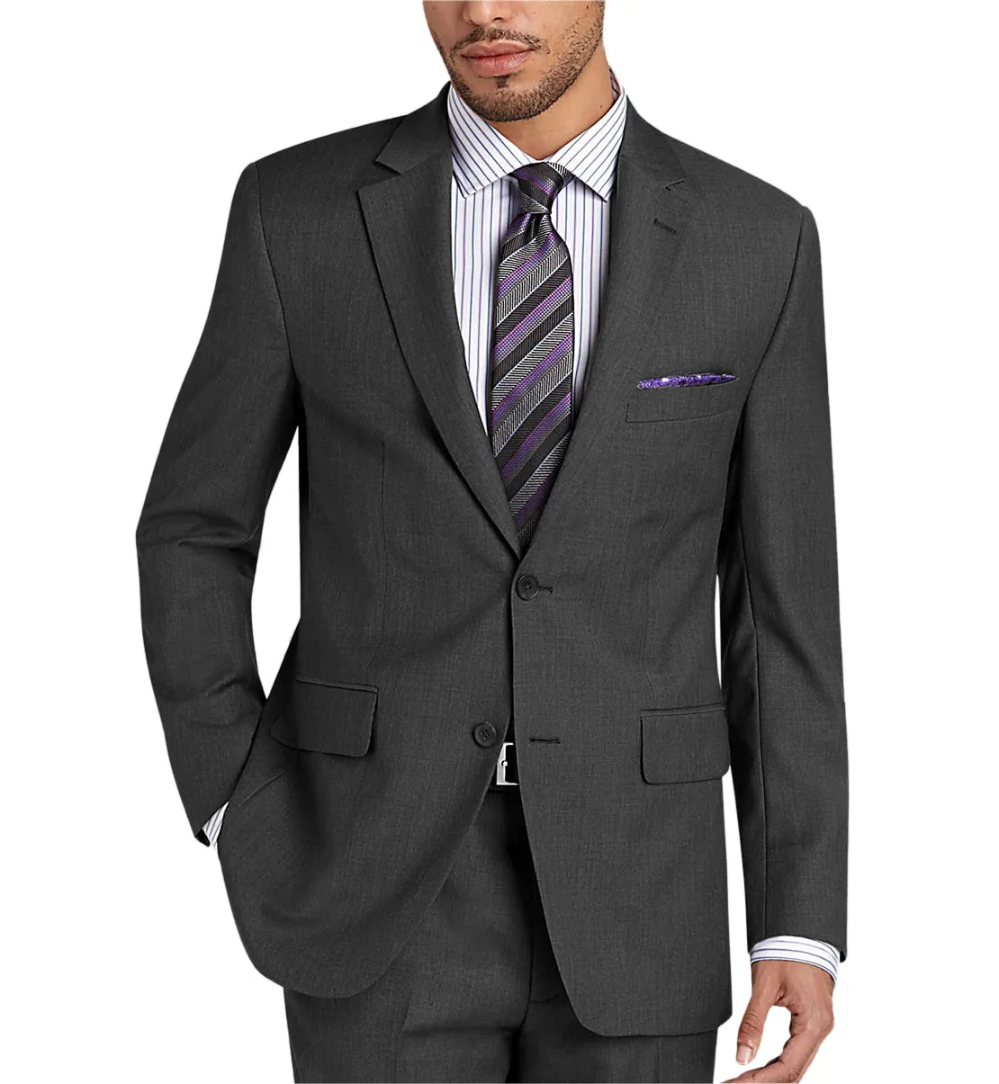 Forma 2 Piece Men's Suit Flat Notched Wedding Lapel (Blazer   Pants)