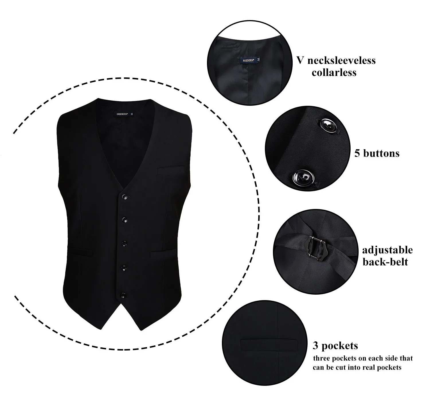 Formal Suit Vest - BLACK