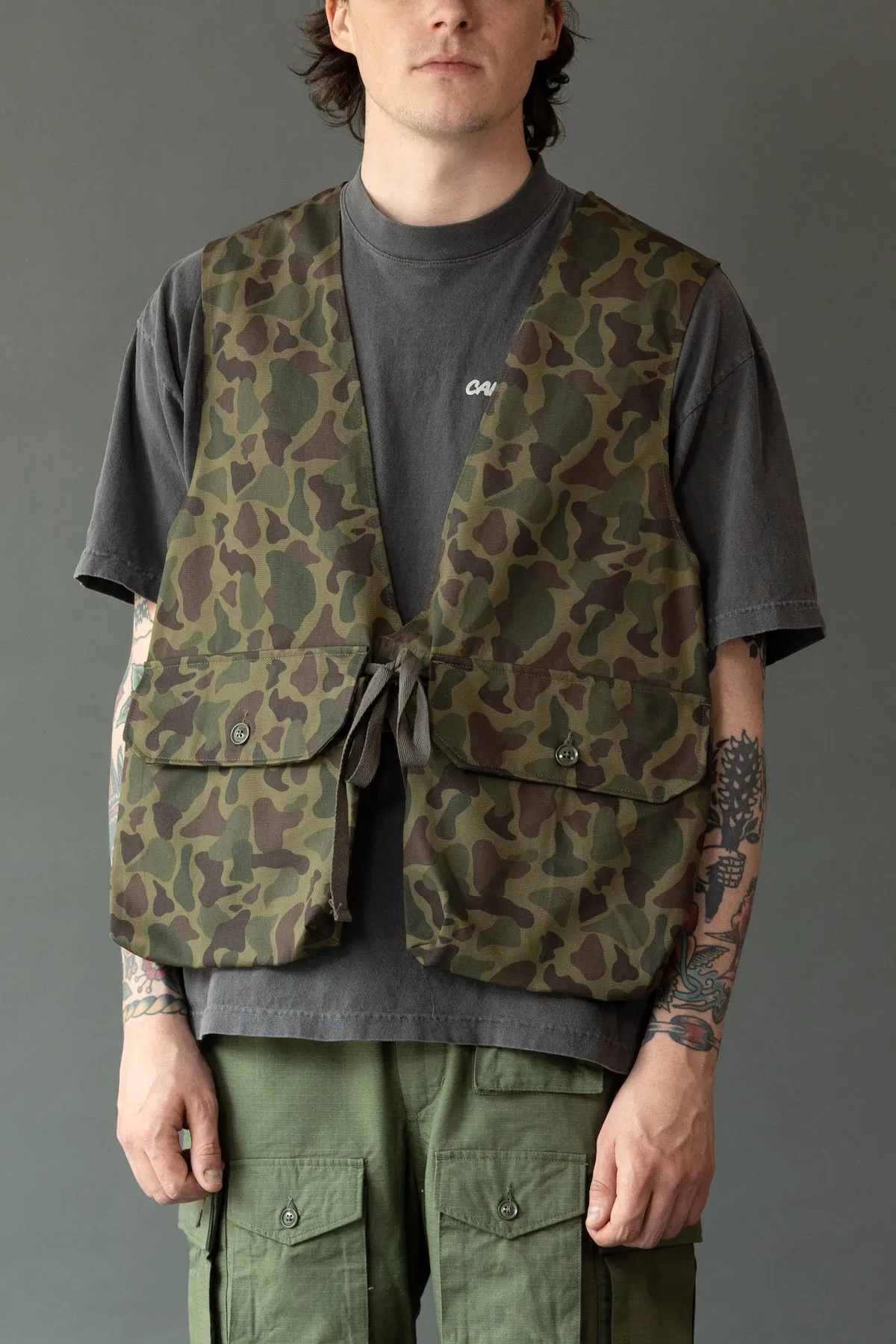 Fowl Vest - Olive Camo 6.5oz Flat Twill