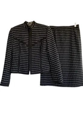 FRANCESCA MAMMOLITI Women's B&W boucle check suit with band collar, 8