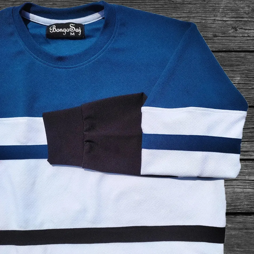 Full Sleeve T-Shirt Air Force Black & White Stripe