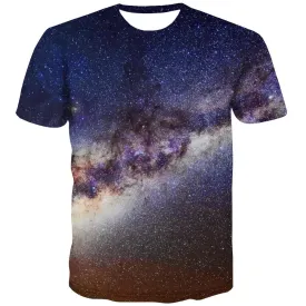 Galaxy T-shirt Men Planet Tshirt Anime Starry Sky Shirt Print Colorful T shirts Funny Harajuku Tshirt Printed