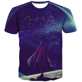 Galaxy T-shirt Men Space Tshirt Printed Universe T-shirts 3d United States T shirts Funny