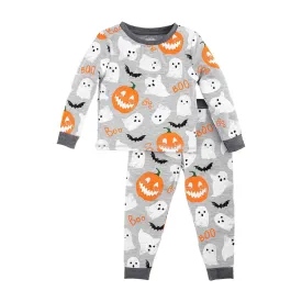 Glow-In-The-Dark Halloween Pajama Gray Set