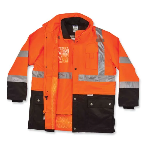 Glowear 8388 Class 3/2 Hi-vis Thermal Jacket Kit, X-large, Orange, Ships In 1-3 Business Days