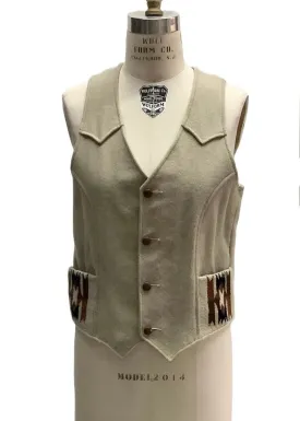 GOLDEN PIONEER WEAR Vintage 80's / 90's Women's beige wool Chimayo vest, M