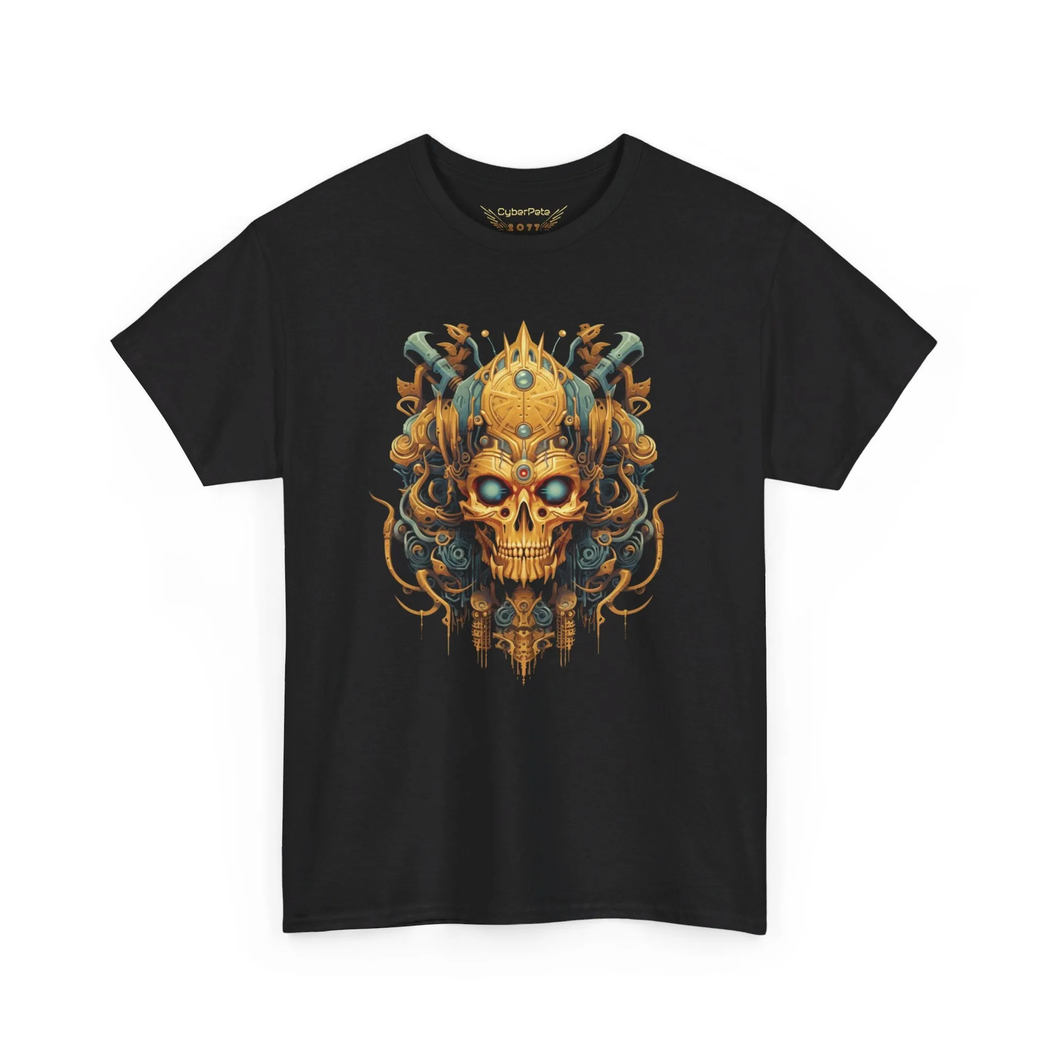 Goldener KI-Gott T-Shirt | T-Shirt für Sci-Fi und Cyberpunk Fans