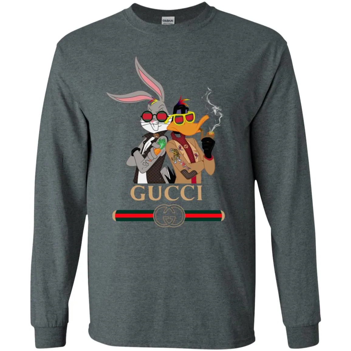 Gucci Trending T-shirt Rabbit And Donald T-shirt Men Long Sleeve Shirt