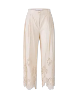 Guipure Trim Voile Pants