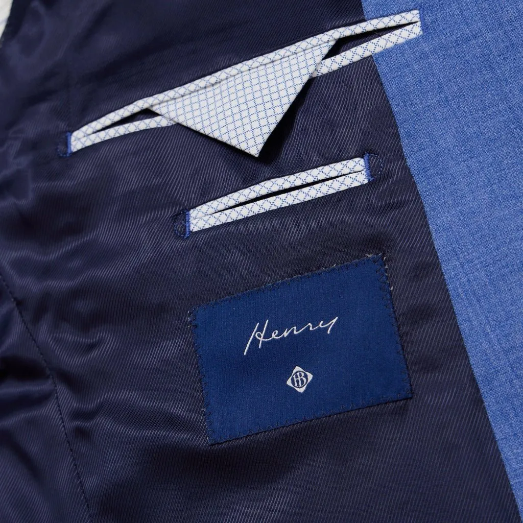 HENRY Single Breasted Plain Business Suit BLUE GREY REG