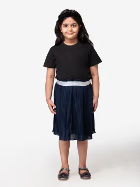 Hoop Hippo Kids Navy Blue Poly Georgette Skirt