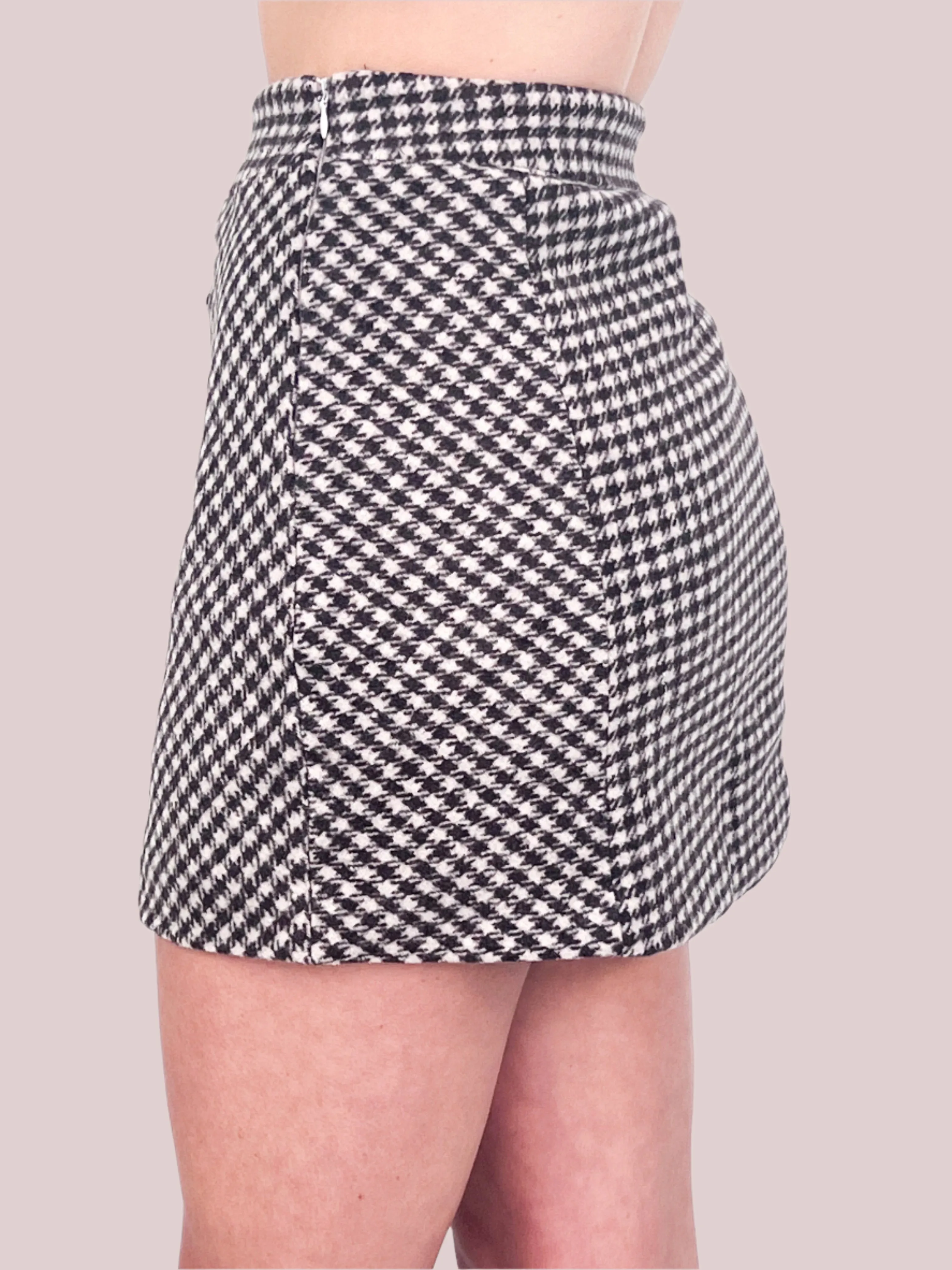 Isabel - Houndstooth Mini Skirt (Brown)