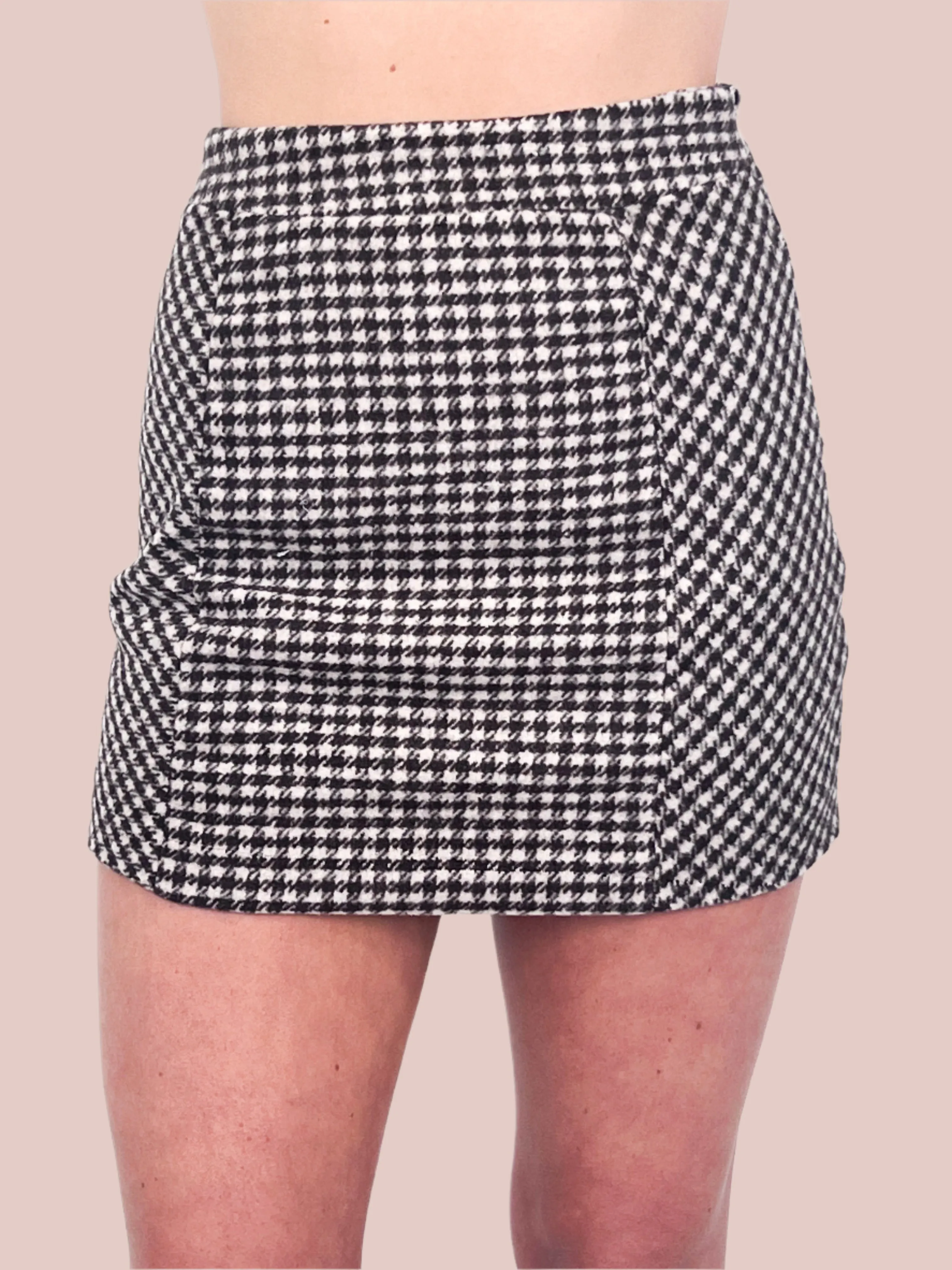 Isabel - Houndstooth Mini Skirt (Brown)