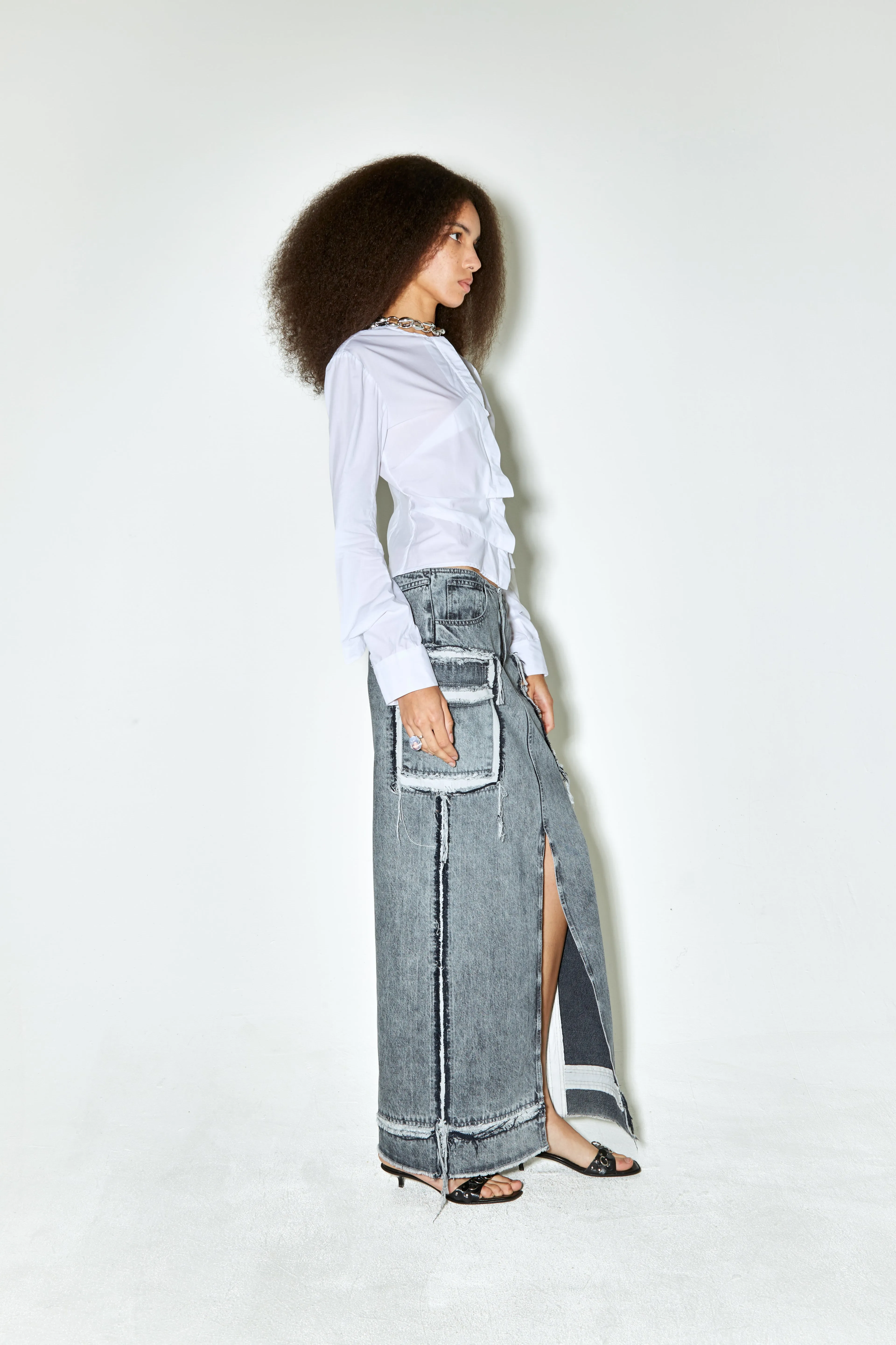 JINJI pocket skirt light grey