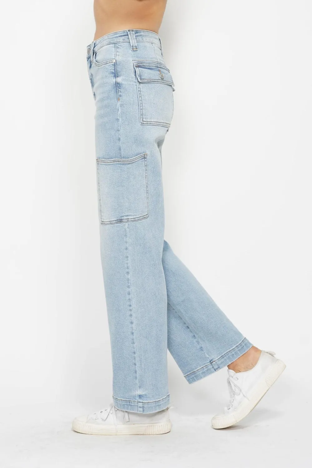 Judy Blue Full Size High Waist Straight Cargo Jeans