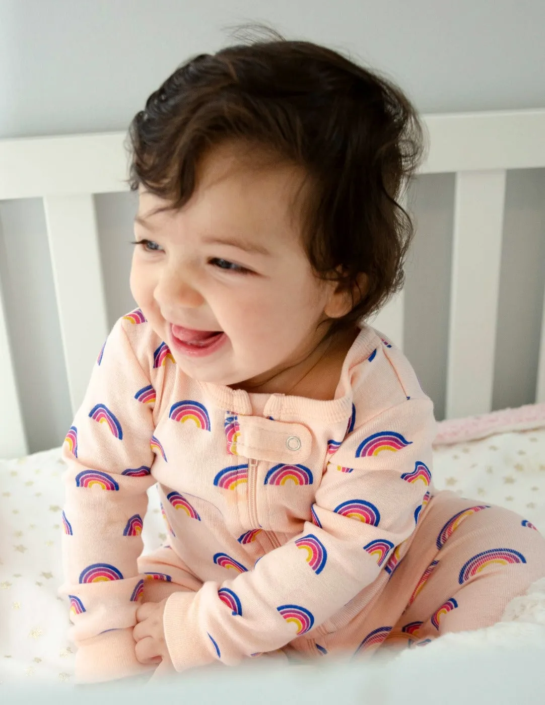 Kid's Footed Retro Rainbow Pajamas