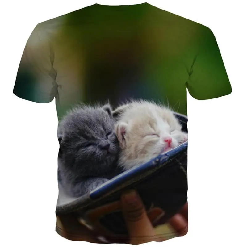 kitten shirt cat shirt 3D pet Cool art costume men